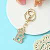 Golden Alloy Rhinestone Keychain KEYC-YW00105-02-1