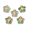 Electroplate and Golden Metal Enlaced Glass Beads EGLA-T029-02I-1
