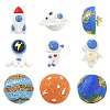 8Pcs 8 Styles Space Astronaut Theme Resin Lapel Pins for Backpack Clothes JEWB-CJ0003-49-1