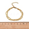 304 Stainless Steel Herringbone Chains Bracelets for Women BJEW-B137-02G-5