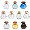   10Pcs 10 Colors Lucky Bag Shape Glass Cork Bottles Ornament AJEW-PH0004-64-2