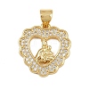 Brass Micro Pave Cubic Zirconia Pendants KK-P323-11A-G01-1