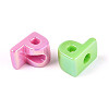 UV Plating Opaque Acrylic European Beads OACR-M027-03P-3