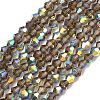 Electroplate Transparent Glass Beads Strands EGLA-K015-18L-1