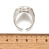 Brass Micro Pave Clear Cubic Zirconia Cuff Rings for Women RJEW-G347-01P-5