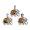 Natural Tiger Eye Pendants G-I374-A-P14-1