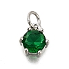 Brass Pave Cubic Zirconia Pendants KK-V002-23P-06-1