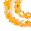 AB Color Plated Transparent Glass Beads Strands GLAA-G127-01L-4