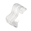 304 Stainless Steel Cuff Bangles for Women BJEW-D306-05P-2