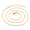 201 Stainless Steel Round Snake Chain Necklaces for Women NJEW-G140-06B-G-1-2