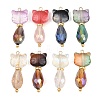 8Pcs Electroplate Glass Pendants PALLOY-JF03241-1
