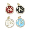 Brass Micro Pave Cubic Zirconia Pendants KK-K368-14G-1