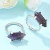 Natural Amethyst Finger Rings RJEW-P121-A02-3