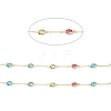 Colorful Glass Oval Link Chains KK-F862-51G-3