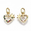 Brass Micro Pave Colorful Cubic Zirconia Charms ZIRC-S067-165-NF-2