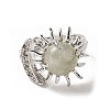 Natural Labradorite Sun & Moon Open Cuff Rings RJEW-K241-01P-03-2