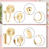 20pcs 5 style Brass Cuff Earring Settings KK-PH0003-94-5