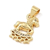 Brass Micro Pave Clear Cubic Zirconia Pendants KK-C265-01D-G-2