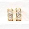 Brass Micro Pave Clear Cubic Zirconia Cuff Earrings EJEW-F370-37G-4