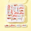 40Pcs 4 Colors Printed  Opaque Acrylic Beads OACR-FS0004-05-7