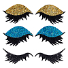 6 Pairs 3 Styles PET Plastic & Paillette Clothing Patches DIY-PH0036-45-1