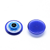 Glitter Powder Resin Evil Eye Cabochons CRES-S613-12mm-02-2