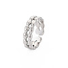 304 Stainless Steel Oval Wrap Open Cuff Ring for Women RJEW-S405-163P-3
