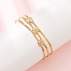 304 Stainless Steel & Rhinestone Cuff Bangles for Women BJEW-C155-01B-G-1