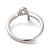 Rack Plating Brass Cubic Zirconia Arabic Letters Adjustable Rings for Women RJEW-S407-10P-04-3