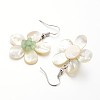Flower Shell Pearl Dangle Earrings EJEW-I203-01D-2