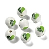 St. Patrick's Day Series Printed Schima Wood European Beads WOOD-V002-01E-1