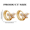 1 Pair Brass Crystal Rhinestone Hoop Earrings EJEW-LP0009-16G-2