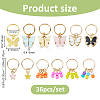 36Pcs Zinc Alloy Enamel Pendant Hair Braid Ring FIND-FH0017-69-2