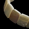 Natural White Shell Rectangle Beaded Stretch Bracelets BJEW-N030-01B-01-3
