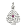 Brass Micro Pave Clear Cubic Zirconia Pendants KK-G522-53P-02-1