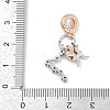 Brass Pendants with Cubic Zirconia European Beads KK-Q015-01B-3