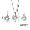 Simple and Elegant Flower Brass Rhinestones Earrings and Necklace Set for Women KU5876-1