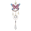 Stainless Steel Resin Butterfly Suncatcher HJEW-TA00451-01-1