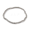 Non-Tarnish 316 Surgical Stainless Steel Round Beaded Stretch Bracelets BJEW-M305-01A-P-1