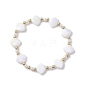 4Pcs 4 Colors Shell Shape Plastic Stretch Bracelets BJEW-JB10342-3