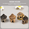 4Pcs 4 Colors Miniature Resin House Display Decorations DJEW-SP0001-17-6