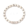Halloween Brass Crystal Rhinestone & Dyed Synthetic Turquoise Skull & Round Beaded Stretch Bracelets for Men Women BJEW-JB12254-02-2