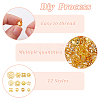 360Pcs 12 Styles 304 Stainless Steel Alloy & Brass Bead Caps FIND-HS0001-90-4