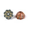 Picasso Baking Paint & Golden Metal Enlaced Glass Beads DGLA-T004-67M-2
