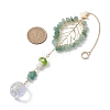 Green Aventurine with Glass and Lampwork Pendant Decorations HJEW-TA00130-01-3