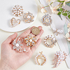10Pcs 10 Styles Alloy Rhinestone Brooches JEWB-PH0001-39-3