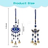 2Pcs 2 Style Car Hanging Alloy Glass Rhinestone Wind Chime HJEW-SZ0001-14-2