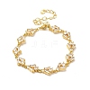 Clear Cubic Zirconia Angel Link Chain Bracelet BJEW-A132-06G-1