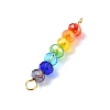 10Pcs 7 Colors Faceted Rondelle Glass Connector Charms PALLOY-JF02529-02S-2