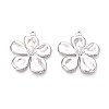 304 Stainless Steel Flower Pendants X-STAS-T067-30P-1